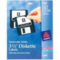 Avery Dennison Avery 6490 Laser/Inkjet 3.5in Diskette Labels, White, 375/Pack 6490